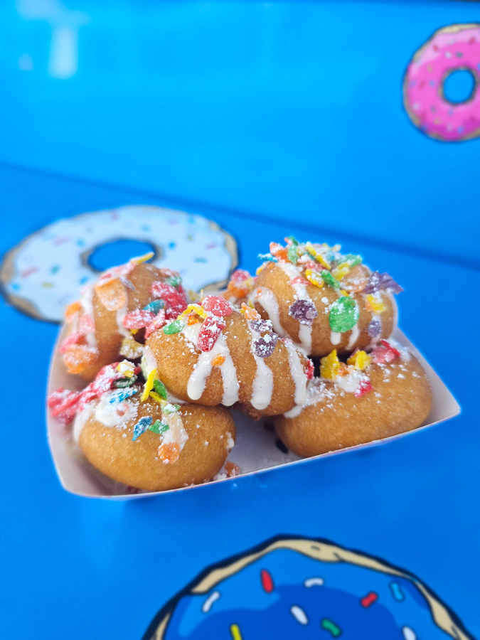 Fruity Pebbles Mini Donuts made by Glazed & Confused Food Truck
